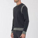 Rib Insert Pullover // V Black (2XL)