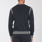 Rib Insert Pullover // V Black (2XL)