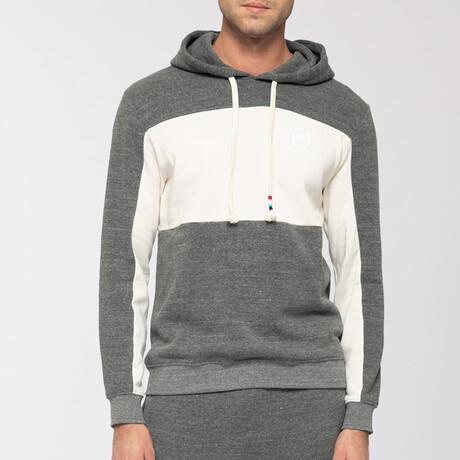 Colorblock Tier Pullover Hoodie // Heather (S)