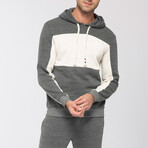 Colorblock Tier Pullover Hoodie // Heather (S)