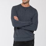 Tonal Stripe Pullover // V Black (L)