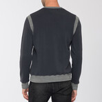 Rib Insert Pullover // V Black (2XL)