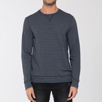 Tonal Stripe Pullover // V Black (L)