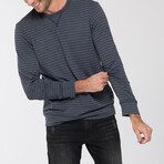 Tonal Stripe Pullover // V Black (L)