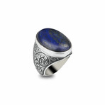 Engraved Lapis Lazuli Ring (5.5)