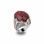 Engraved Red Aventurine Ring (8.5)