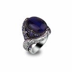 Blue Tigers Eye Ring (5.5)