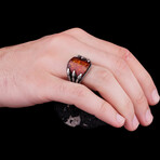 Curved Amber Ring (8.5)