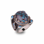 Large Azurite Stone Ring (8.5)