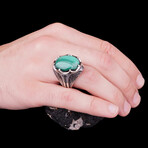 Malachite Stone Ring (8.5)