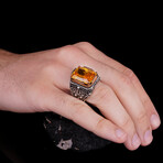 Emerald Cut Citrine Ring (8.5)