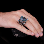 Large Azurite Stone Ring (5)