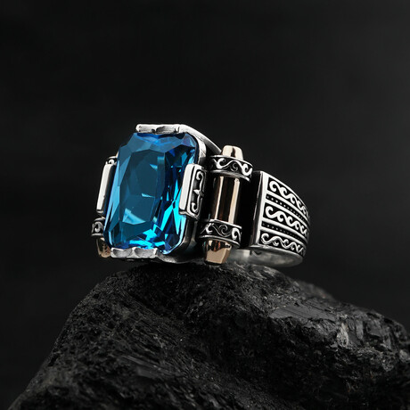 Emerald Cut Blue Topaz Ring (5)