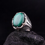 Malachite Stone Ring (7.5)