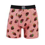 Chocolate Strawberry Cotton Softer Than Cotton Boxer Brief // Pink (XL)