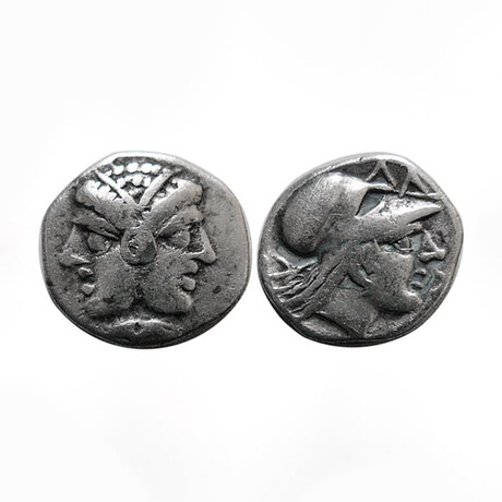 Early Greek Silver Coin With Athena // 390-330 BC