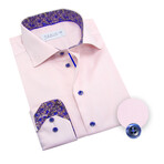 Contemporary Fit Dress Shirt with Summer Floral Pocket + Neck Pattern // Pink + Multicolor (US: 15R)