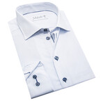Contemporary Fit Dress Shirt with Vertical Dash Pattern // Blue (US: 15.5R)