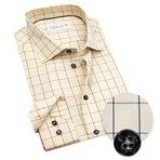 Contemporary Fit Dress Shirt with Large Grid Pattern // Sunny Yellow + Black (US: 15R)