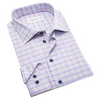 Contemporary Fit Dress Shirt with Summer Breezy Grid Pattern // Multicolor (US: 15R)