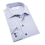 Contemporary Fit Dress Shirt Combination Line Pattern // Aqua + Blue + Purple (US: 15R)