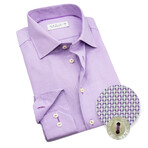 Contemporary Fit Dress Shirt with Round Thread Work // Purple (US: 15R)