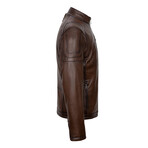 Blake Leather Jacket // Chestnut (3XL)