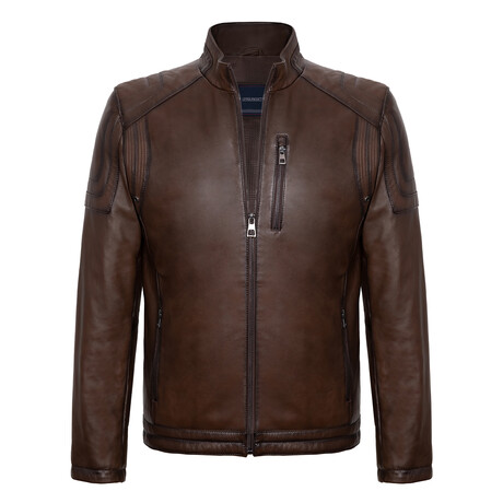 Blake Leather Jacket // Chestnut (S)