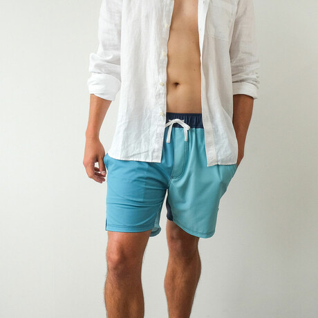 The Ultramarine Swim Shorts // Blue + Aqua + Green (XS)