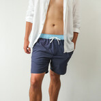 The East Coast Swim Shorts // Navy + Blue (M)