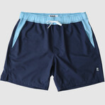 The East Coast Swim Shorts // Navy + Blue (2XL)