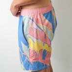 The Tropical Vintage Swim Shorts // Pink + Blue (XL)