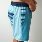 The Ultramarine Swim Shorts // Blue + Aqua + Green (L)