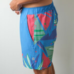 The Mojitos By The Pool Swim Shorts // Blue + Green + Pink (2XL)