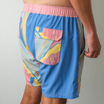 The Tropical Vintage Swim Shorts // Pink + Blue (XL)