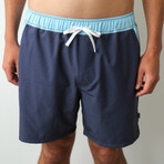 The East Coast Swim Shorts // Navy + Blue (2XL)