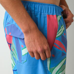 The Mojitos By The Pool Swim Shorts // Blue + Green + Pink (2XL)