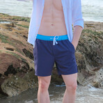 The East Coast Swim Shorts // Navy + Blue (XL)