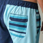 The Ultramarine Swim Shorts // Blue + Aqua + Green (XS)