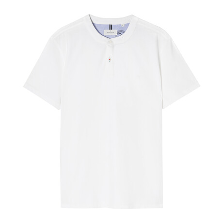 Simon Collarless Polo // White (S)