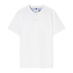 Simon Collarless Polo // White (S)