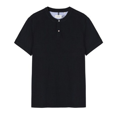 Simon Collarless Polo // Dark Navy (S)