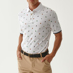 Jay Patterned Polo // White (S)