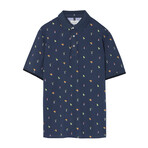 Jay Patterned Polo // Navy (S)