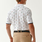 Jay Patterned Polo // White (S)