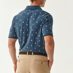 Jay Patterned Polo // Navy (S)