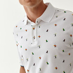 Jay Patterned Polo // White (S)