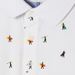 Jay Patterned Polo // White (S)