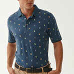 Jay Patterned Polo // Navy (S)