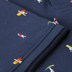 Jay Patterned Polo // Navy (S)